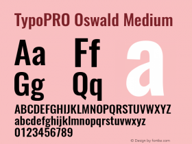 TypoPRO Oswald Medium 3.0; ttfautohint (v0.95) -l 8 -r 50 -G 200 -x 0 -w 