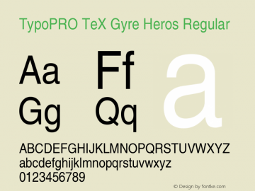 TypoPRO TeX Gyre Heros Regular Version 2.004;PS 2.004;hotconv 1.0.49;makeotf.lib2.0.14853图片样张