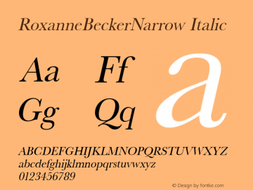 RoxanneBeckerNarrow Italic 001.000图片样张