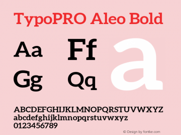 TypoPRO Aleo Bold Version 1.1 Font Sample