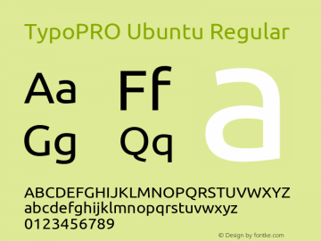 TypoPRO Ubuntu Regular Version 0.80 Font Sample