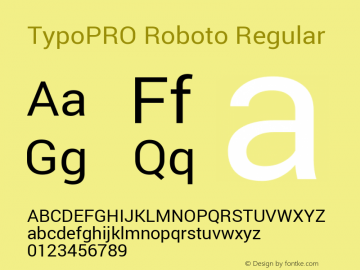 TypoPRO Roboto Regular Version 1.200310; 2013 Font Sample