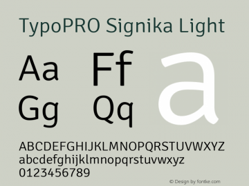 TypoPRO Signika Light Version 1.001图片样张