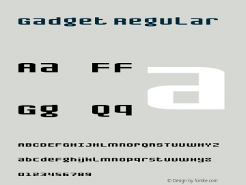 Gadget Regular Version 1.0 Font Sample