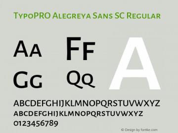 TypoPRO Alegreya Sans SC Regular Version 1.000;PS 001.000;hotconv 1.0.70;makeotf.lib2.5.58329 DEVELOPMENT图片样张