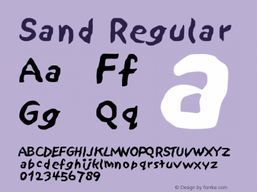 Sand Regular Macromedia Fontographer 4.1.3 6/17/02图片样张