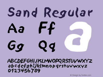 Sand Regular Macromedia Fontographer 4.1.3 6/17/02 Font Sample