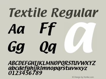 Textile Regular 3.5a3 Font Sample