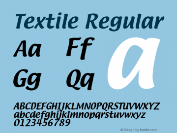 Textile Regular 3.1.3b3 Font Sample