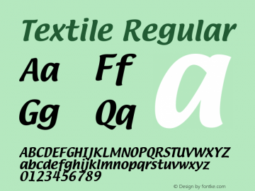 Textile Regular 3.5a3 Font Sample
