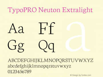 TypoPRO Neuton Extralight Version 1.4图片样张