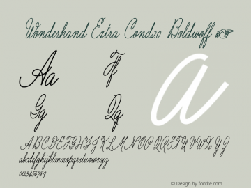 Wonderhand Extra Cond20 Boldwoff ☞ Version 1.001;PS 001.001;hotconv 1.0.70;makeotf.lib2.5.58329;com.myfonts.martina-flor.wonderhand.extra-condensed-20-bold.wfkit2.4aXe图片样张