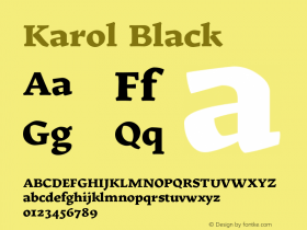 Karol Black Version 1.000 2014 initial release Font Sample