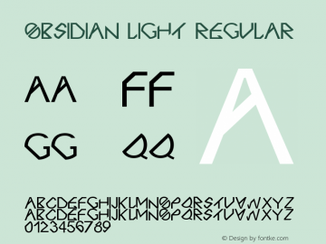 Obsidian Light Regular Unknown Font Sample