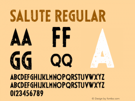 SALUTE Regular Version 1.000 2013 Font Sample