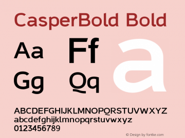 CasperBold Bold Version 1.000 2011 initial release Font Sample