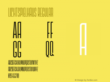 Lichtspielhaus Regular Version 1.024;PS 001.024;hotconv 1.0.70;makeotf.lib2.5.58329 Font Sample