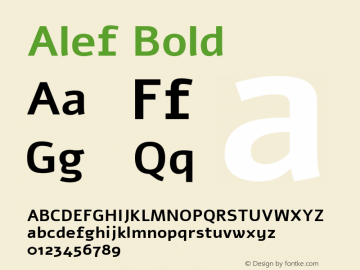 Alef Bold Version 1.001;PS 001.001;hotconv 1.0.56;makeotf.lib2.0.21325 Font Sample