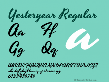 Yesteryear Regular Version 1.000 Font Sample