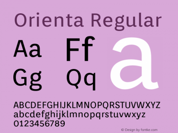 Orienta Regular Version 1.001 Font Sample