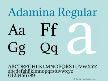 Adamina Regular Version 1.010图片样张