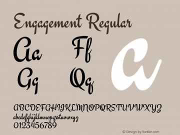 Engagement Regular Version 1.000 Font Sample