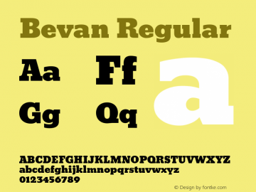 Bevan Regular Version 1.000 Font Sample
