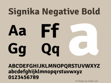 Signika Negative Bold Version 1.001图片样张