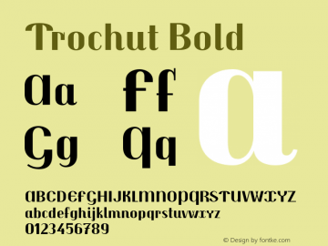 Trochut Bold Version 1.001 Font Sample