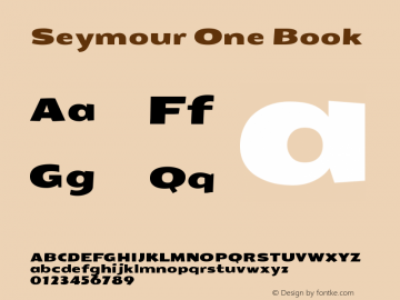 Seymour One Book Version 1.000 Font Sample