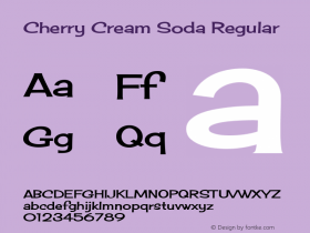 Cherry Cream Soda Regular Version 1.000 Font Sample