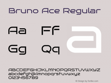 Bruno Ace Regular Version 1.000 Font Sample