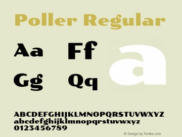 Poller Regular Version 1.002 Font Sample