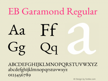 EB Garamond Regular Version 000.012 Font Sample