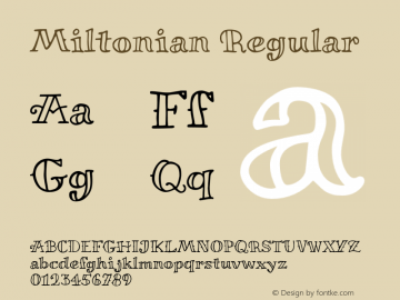 Miltonian Regular Version 1.005 Font Sample