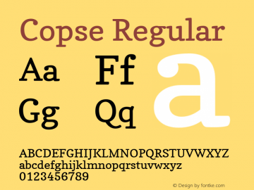 Copse Regular Version 1.000 Font Sample