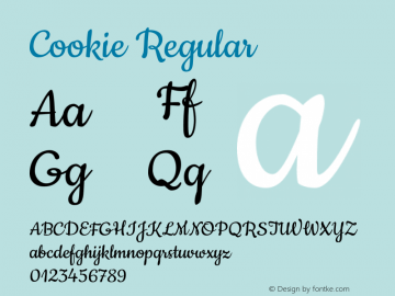 Cookie Regular Version 1.004 Font Sample