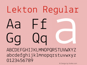 Lekton Regular Version 34.000 Font Sample