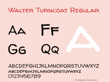 Walter Turncoat Regular Version 1.000 Font Sample