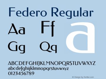 Federo Regular Version 1.000 Font Sample