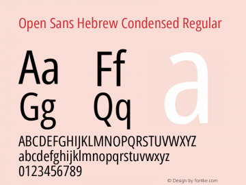 Open Sans Hebrew Condensed Regular Version 2.001;PS 002.001;hotconv 1.0.70;makeotf.lib2.5.58329图片样张