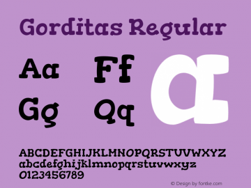 Gorditas Regular Version 1.000 Font Sample