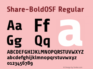 Share-BoldOSF Regular Version 1.000;PS 001.000;hotconv 1.0.38 Font Sample