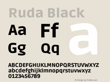 Ruda Black Version 1.002 Font Sample