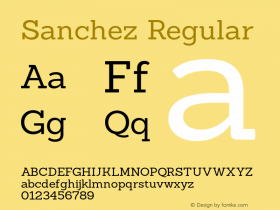 Sanchez Regular Version 1.001 Font Sample