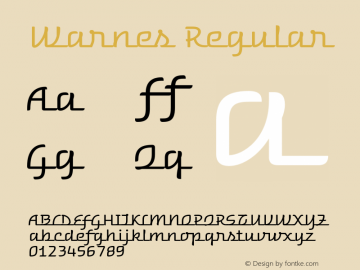 Warnes Regular Version 1.001 Font Sample