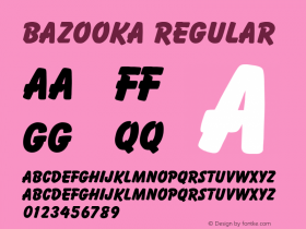 Bazooka Regular Altsys Fontographer 3.5  5/26/92 Font Sample