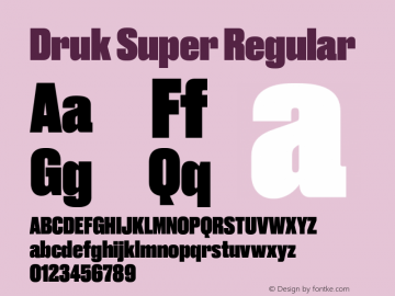 Druk Super Regular Version 001.902 Font Sample