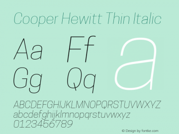 Cooper Hewitt Thin Italic 1.000图片样张