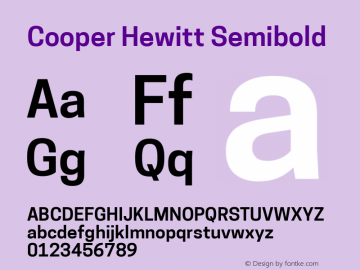 Cooper Hewitt Semibold 1.000 Font Sample